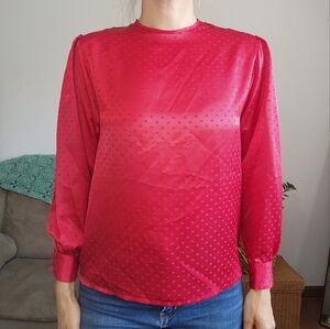 Halston Satin Button Back Blouse Size 10